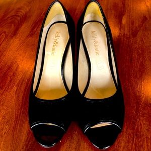 Mid-height heel. Open toe heel. Great for that little black dress